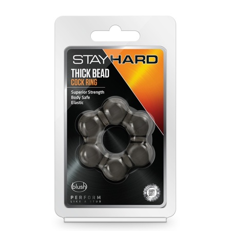 Pierścień erekcyjny Thick Bead - koralikowa struktura TPE, średnica wewnętrzna 1,9 cm, szerokość 1,2 cm - 4
