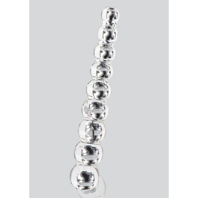 Szklane dildo Frozen Fountain z 6 kulistymi segmentami 22 cm - 1