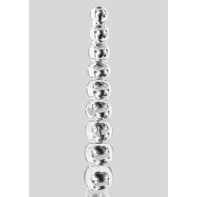 Szklane dildo Frozen Fountain z 6 kulistymi segmentami 22 cm - 1 2