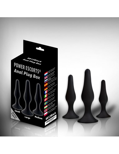 Plug - Anal Plug Box 3 Pack Black - Zestawy Korków Analnych - 1