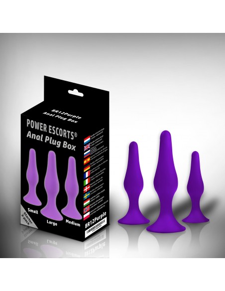 Plug - Anal Plug Box 3 Pack Purple - Zestawy Korków Analnych - 1