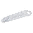 Rękaw na penisa Crystal Clear Penis Sleeve z pierścieniem na jądra, przezroczysty TPE, długość całkowita 27,8 cm - 3