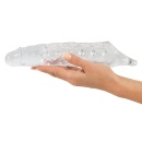 Rękaw na penisa Crystal Clear Penis Sleeve z pierścieniem na jądra, przezroczysty TPE, długość całkowita 27,8 cm - 4