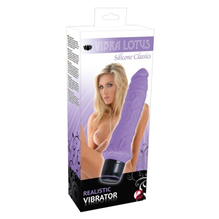 Wibrator Classic Silicone Vibe Purple – Realistyczna Faktura, 7 Trybów Wibracji, Silikon Medyczny, Długość 25 cm, Średnica 3,5–4 - 1