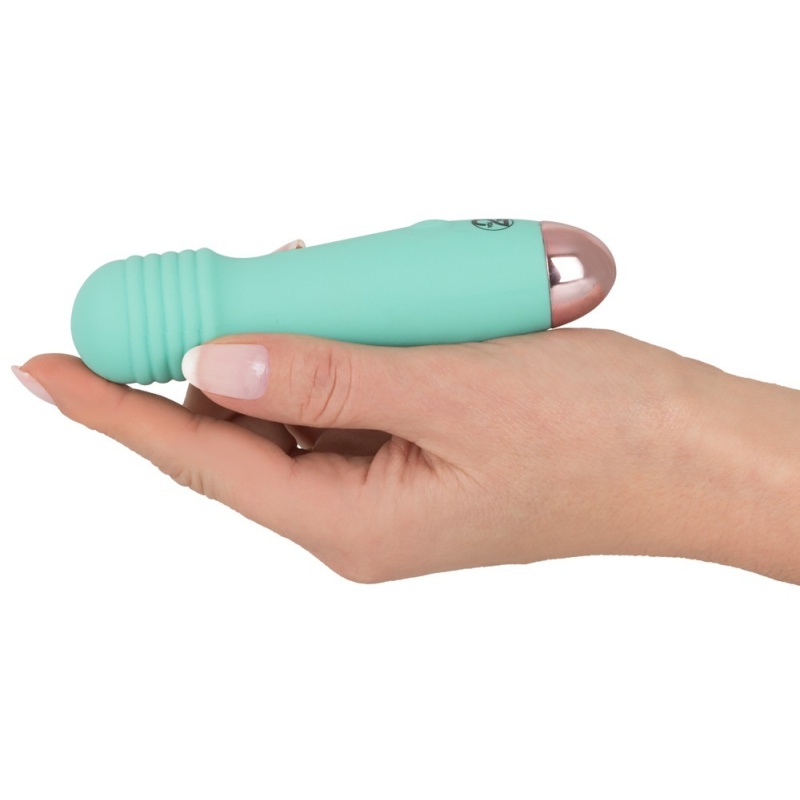Wibrator Cuties Mini green – rowkowana końcówka, 7 trybów, 12,5 cm - 3