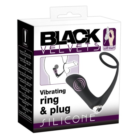 Wibrujący korek analny z pierścieniem erekcyjnym Vibrating Ring & Plug, silikon PU, 10,8 cm - 1
