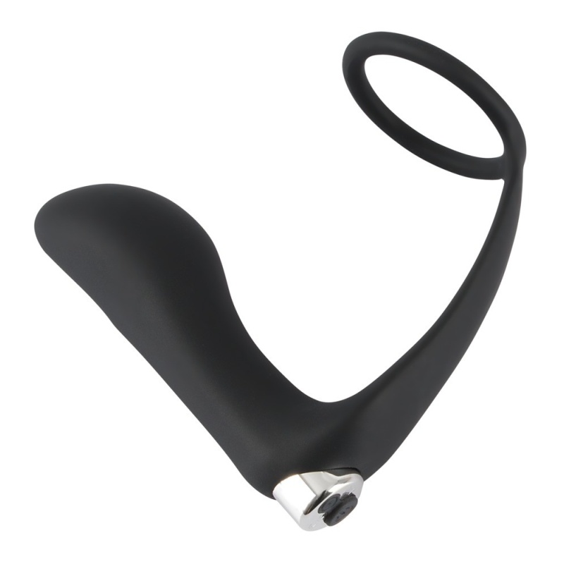 Wibrujący korek analny z pierścieniem erekcyjnym Vibrating Ring & Plug, silikon PU, 10,8 cm - 3