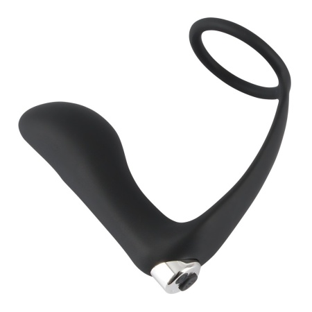 Wibrujący korek analny z pierścieniem erekcyjnym Vibrating Ring & Plug, silikon PU, 10,8 cm - 3