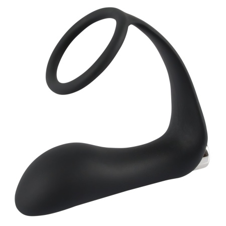 Wibrujący korek analny z pierścieniem erekcyjnym Vibrating Ring & Plug, silikon PU, 10,8 cm - 4