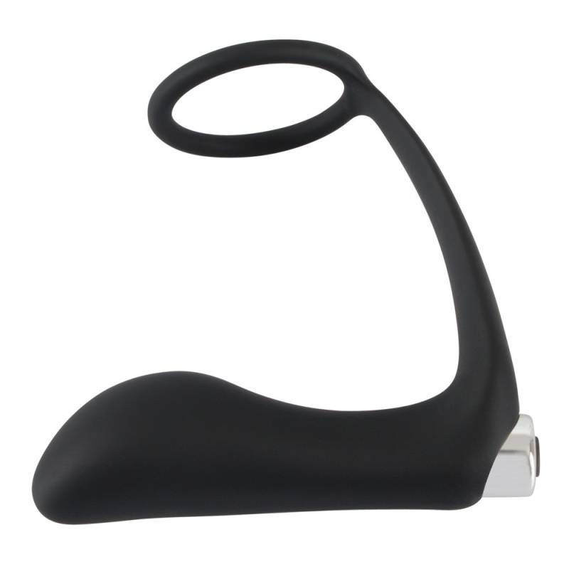 Wibrujący korek analny z pierścieniem erekcyjnym Vibrating Ring & Plug, silikon PU, 10,8 cm - 5