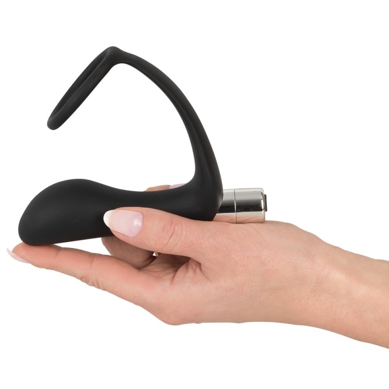 Wibrujący korek analny z pierścieniem erekcyjnym Vibrating Ring & Plug, silikon PU, 10,8 cm - 6