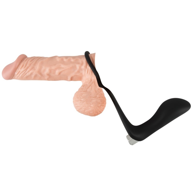 Wibrujący korek analny z pierścieniem erekcyjnym Vibrating Ring & Plug, silikon PU, 10,8 cm - 8