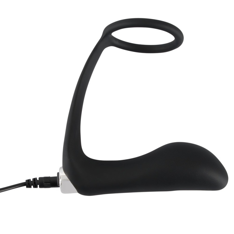 Wibrujący korek analny z pierścieniem erekcyjnym Vibrating Ring & Plug, silikon PU, 10,8 cm - 10