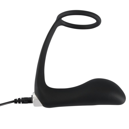 Wibrujący korek analny z pierścieniem erekcyjnym Vibrating Ring & Plug, silikon PU, 10,8 cm - 10