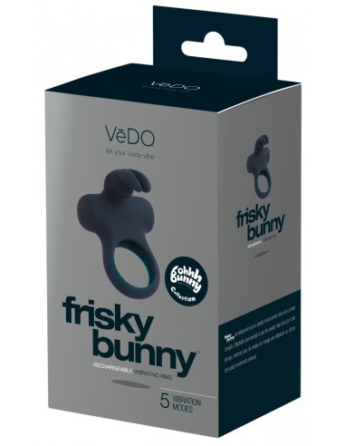 Frisky Bunny Black Pearl - Pierścienie erekcyjne wibrujące - 1