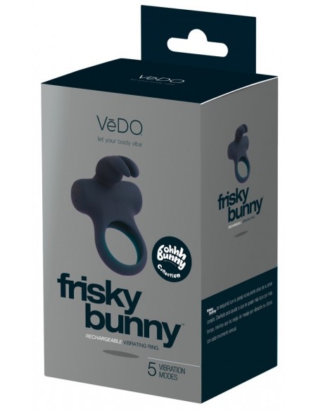 Frisky Bunny Black Pearl - Pierścienie erekcyjne wibrujące - 1