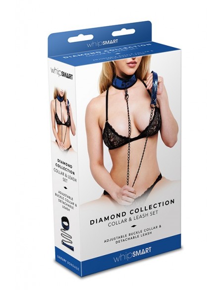 WHIPSMART DIAMOND COLLAR AND LEASH BLUE - Chokery, obroże i smycze - 3