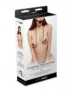 WHIPSMART DIAMOND BALL GAG W NIPPLE CLIP - Kneble do ust - 1 2