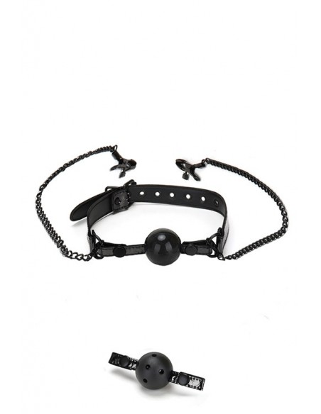 WHIPSMART DIAMOND BALL GAG W NIPPLE CLIP - Kneble do ust - 3