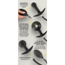 Pompowany Korek Analny z Wewnętrzną Metalową Kulką (Inner Metal Ball) i Korkiem Odcinającym, 8 cm, Ø 3–8,5 cm - 10