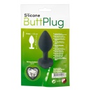 Korek analny Silicone Butt Plug – stożkowy, z akrylowym kryształem w kształcie serca, 7,3 cm - 1
