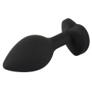 Korek analny Silicone Butt Plug – stożkowy, z akrylowym kryształem w kształcie serca, 7,3 cm - 3