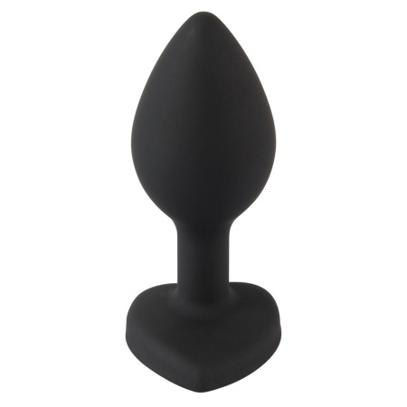 Korek analny Silicone Butt Plug – stożkowy, z akrylowym kryształem w kształcie serca, 7,3 cm - 4