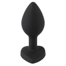 Korek analny Silicone Butt Plug – stożkowy, z akrylowym kryształem w kształcie serca, 7,3 cm - 4