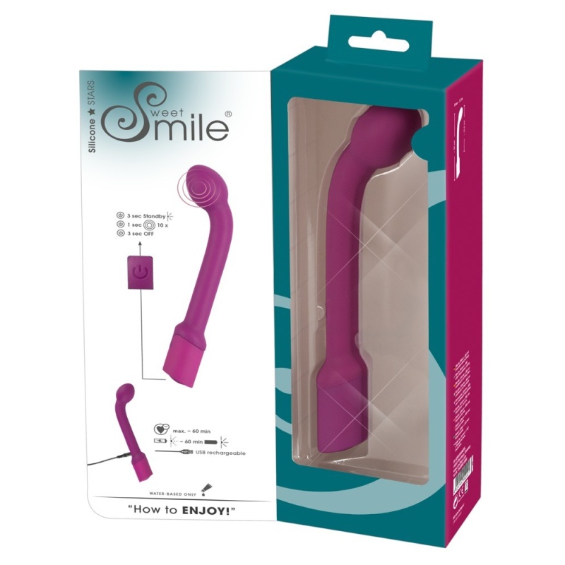 Wibrator G-Spot Sweet Smile – Zakrzywiony, Głowica Masująca 3,3 cm, Długość 22 cm, 10 Trybów - 3