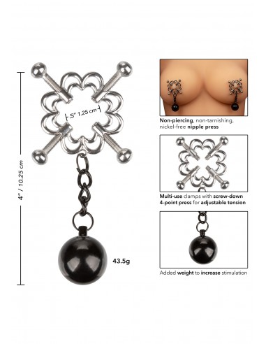4-Point Weighted Nipple Press - Klamry i klipsy na sutki - 6