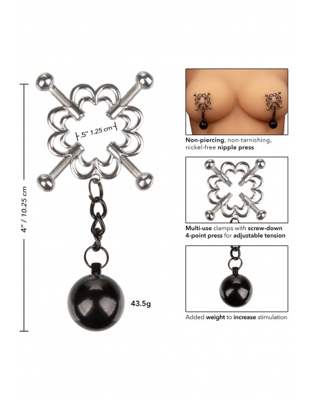 4-Point Weighted Nipple Press - Klamry i klipsy na sutki - 6
