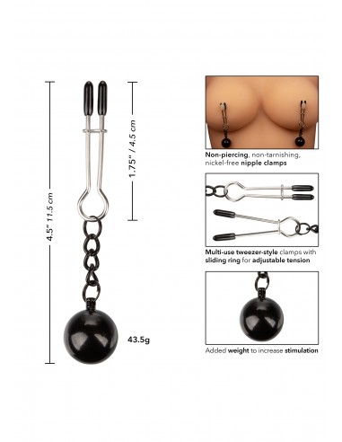 Weighted Tweezer NippleClamps - Klamry i klipsy na sutki - 6