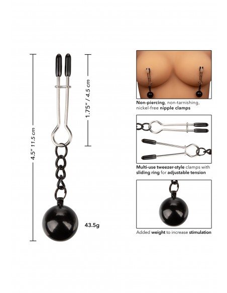 Weighted Tweezer NippleClamps - Klamry i klipsy na sutki - 6