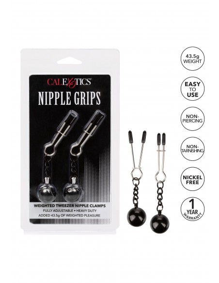 Weighted Tweezer NippleClamps - Klamry i klipsy na sutki - 7
