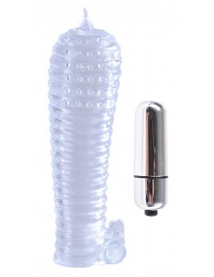 C Textured Sleeve & Bullet Cle - Przedłużki i nakładki na penisa - 1 2