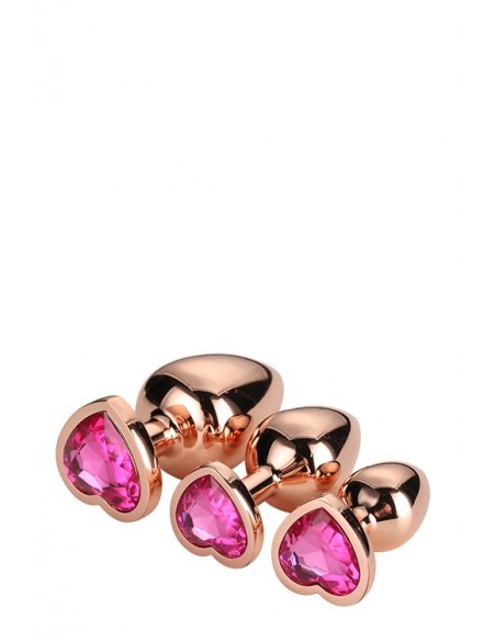 GLEAMING LOVE ROSE GOLD PLUG SET - Zestawy Korków Analnych - 2