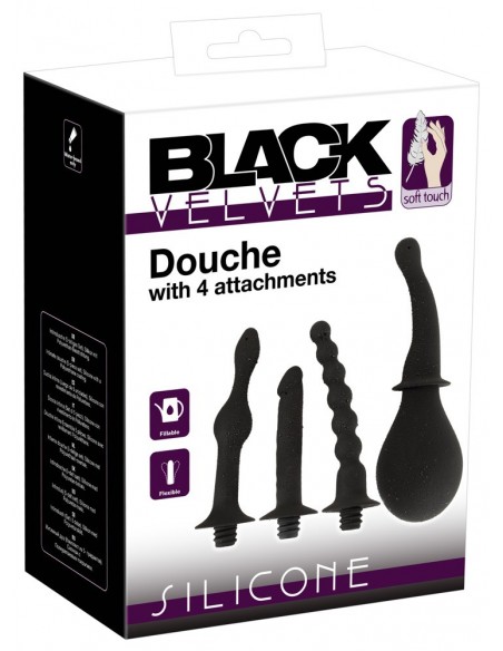 Black Velvets Douche With 4 At - Pozostałe gadżety analne - 1