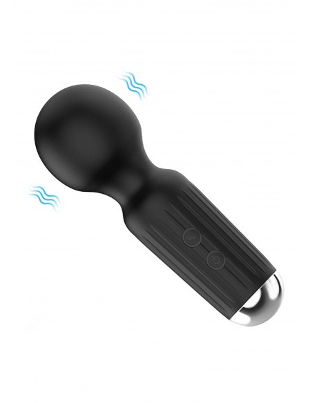 Stymulator-Rechargeable Mini Masager USB 20 Functions - Black - Wibratory Magic Wand - 2