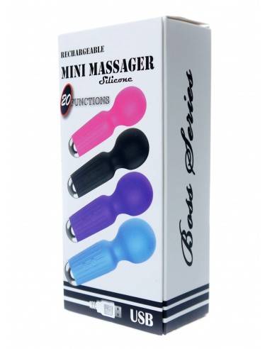 Stymulator-Rechargeable Mini Masager USB 20 Functions - Black - Wibratory Magic Wand - 8