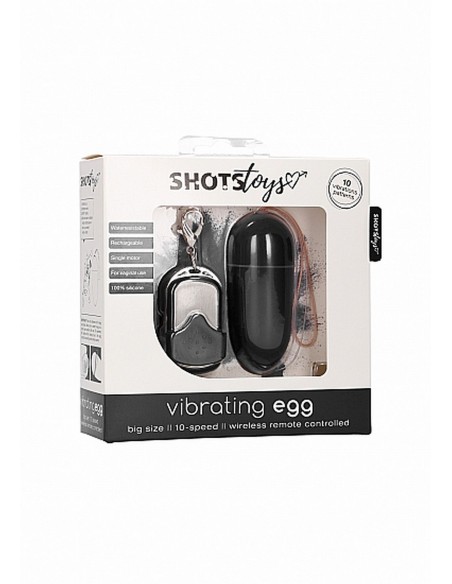 10 Speed Remote Vibrating Egg - Big - Black - Wibratory Jajeczka - 2