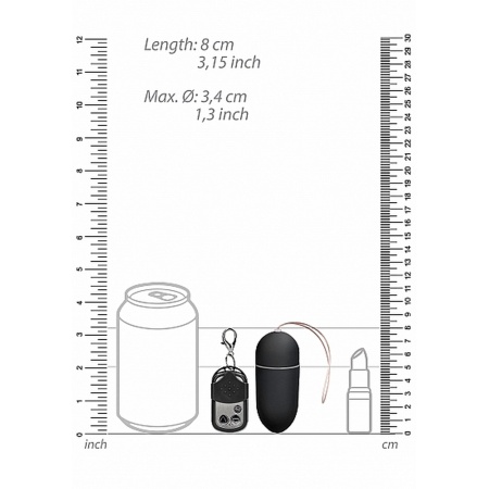 Jajeczko wibrujące zdalnie sterowane Big - 10 trybów, obudowa ABS, 8 cm długości, 3,4 cm średnicy - 3