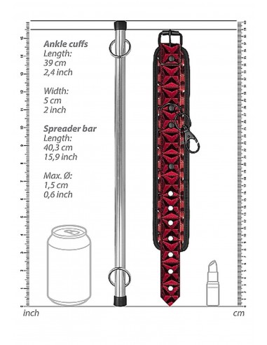 Luxury Spreader Bar - Burgundy - Kajdanki erotyczne - 4