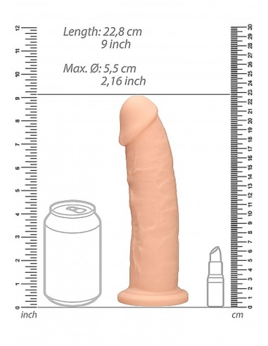 Silicone Dildo Without Balls - 22,8 cm - Flesh - Dilda realistyczne - 8