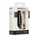 Korek analny Slim Butt Plug Black SHOTS - silikon medyczny, stożkowy kształt, długość wprowadzania 7,5 cm (Ø 2,2 cm) - 2