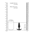 Korek analny Slim Butt Plug Black SHOTS - silikon medyczny, stożkowy kształt, długość wprowadzania 7,5 cm (Ø 2,2 cm) - 3