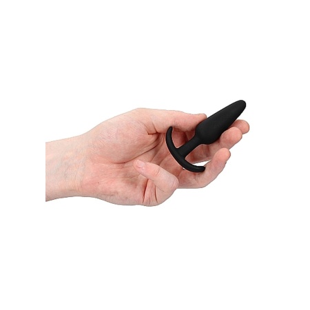 Korek analny Slim Butt Plug Black SHOTS - silikon medyczny, stożkowy kształt, długość wprowadzania 7,5 cm (Ø 2,2 cm) - 4
