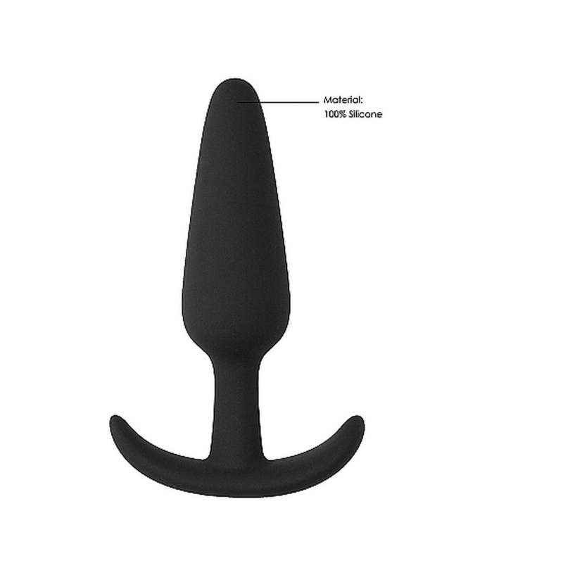 Korek analny Slim Butt Plug Black SHOTS - silikon medyczny, stożkowy kształt, długość wprowadzania 7,5 cm (Ø 2,2 cm) - 5