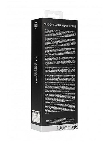 Anal Heart Beads - Black - Kulki analne, koraliki analne - 3