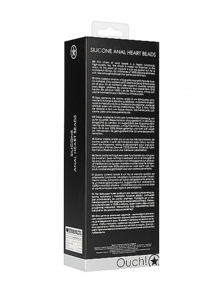 Anal Heart Beads - Black - Kulki analne, koraliki analne - 3