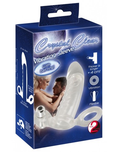 Crystal Clear Vibrating Sleeve - Przedłużki i nakładki na penisa - 1